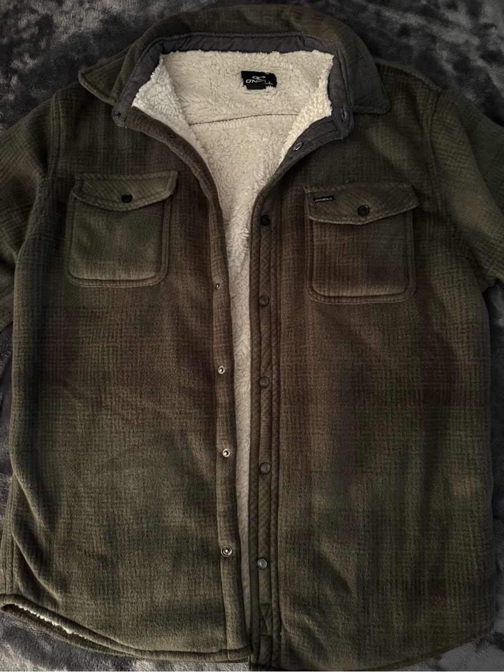 O'Neill Men's Olive Green Sherpa-Lined Field Jacket